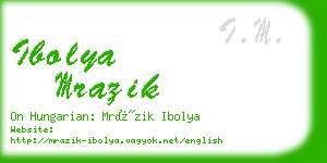 ibolya mrazik business card